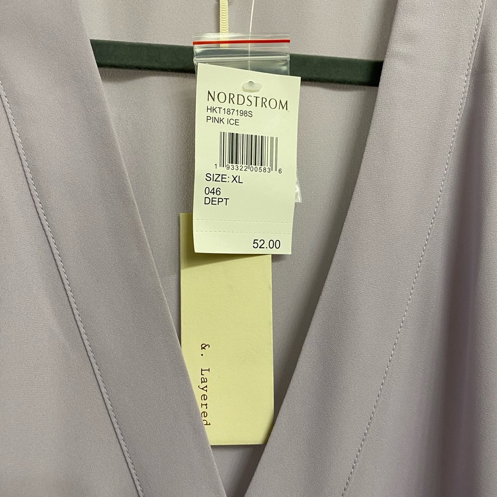Faux Wrap Long Sleeve Blouse